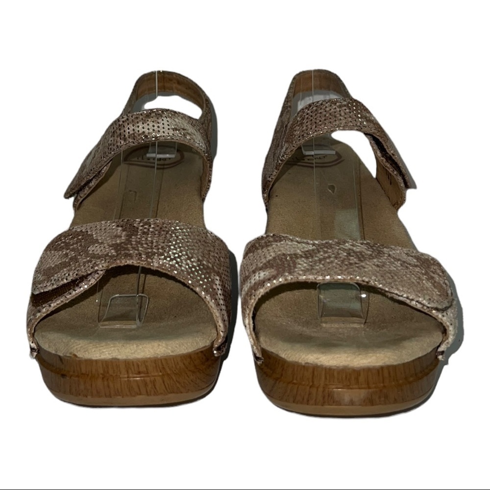 Dansko Sonnet Tan Snakeskin Leather Sandals - Picture 5 of 12